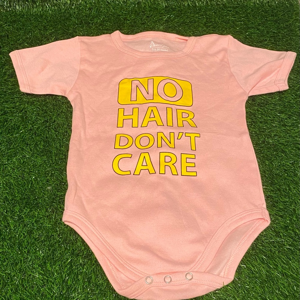 New without tags Allure & Grace baby bodysuit size 18-24 No hair don’t care